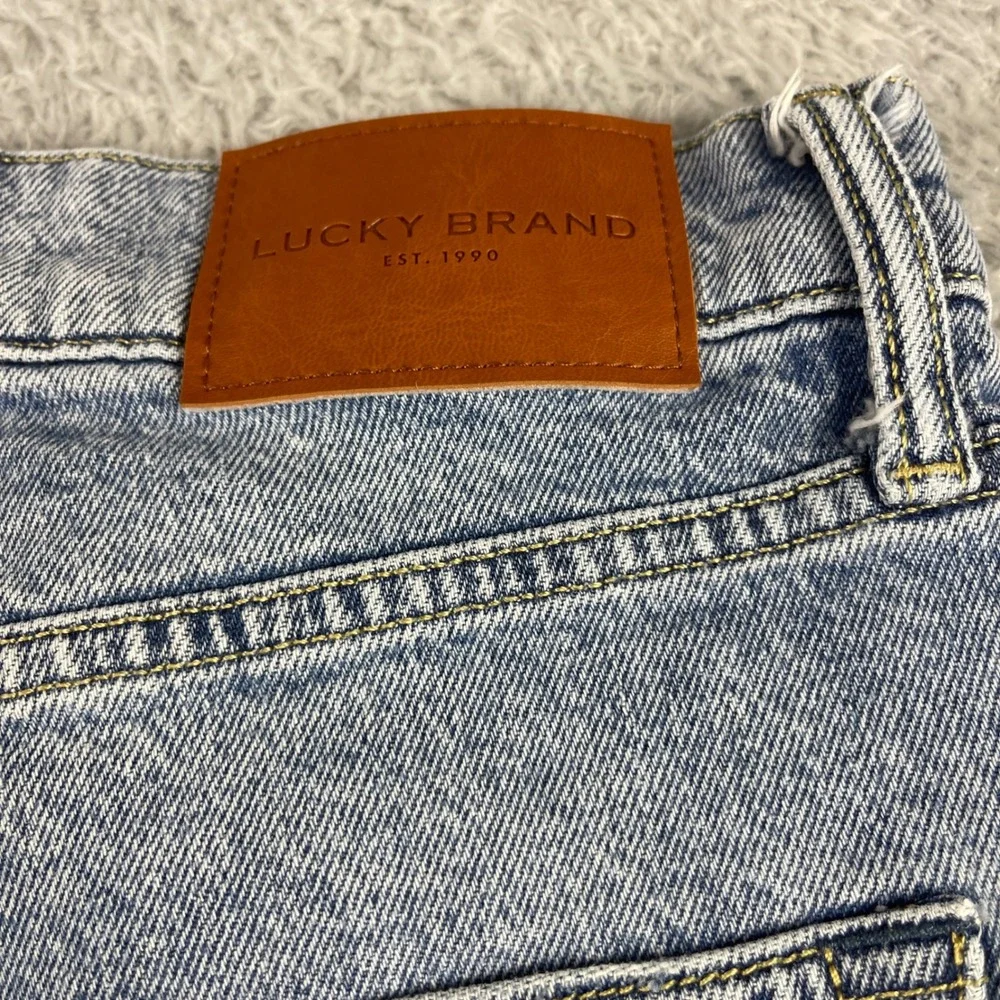 Lucky Brand Mens Distressed Denim Shorts Light Wash Frayed Hem Size 30